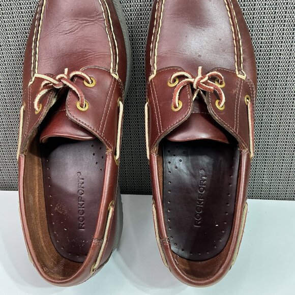 Rockport Mens Leather Brown Boat Shoes Size 12M - Picture 5 of 8